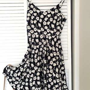 H&M black and white floral mini dress